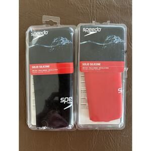 2 X Speedo Solid Slilicone One Size Red/Black